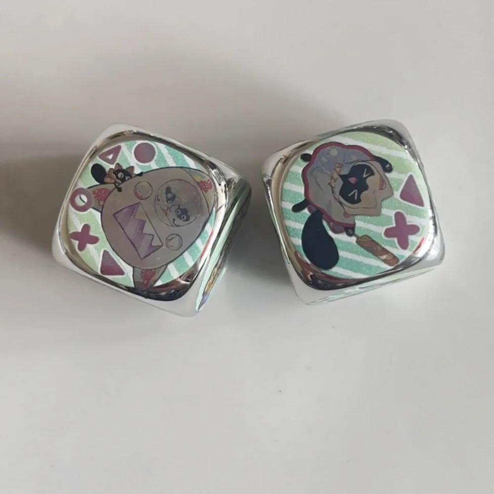 Yu-Gi-Oh！Mikemew Theme Metal 6-sided Dice Yummy Snatchy Lollipo Yummy Local Flash Damage Indicator Counter Board Game Dice Toy