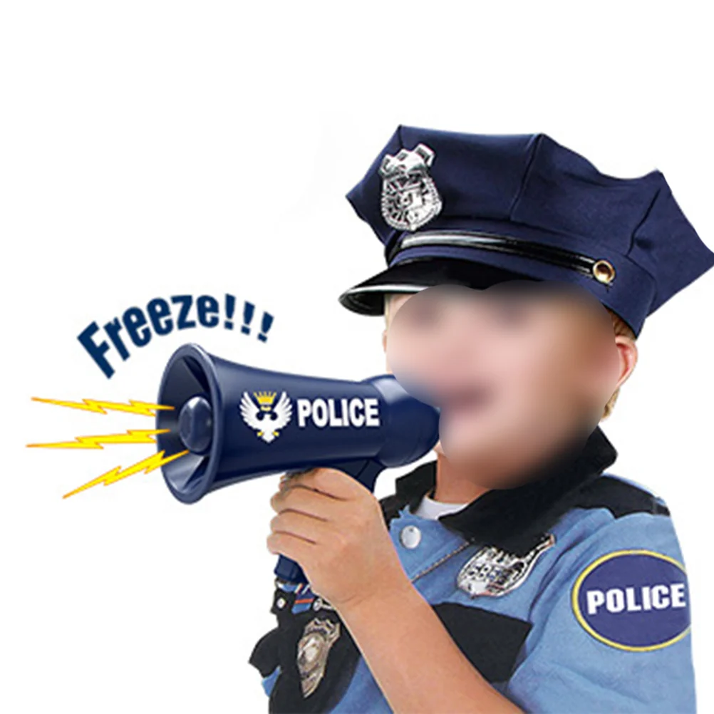 Police Megaphone Toy Funny Guide Loudspeaker Toy Role Cosplay Toy for Kid Child Boy without Batteries (Random Button Style)