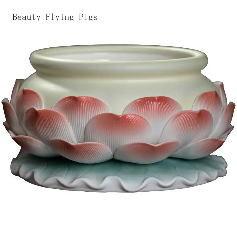 

Chinese Creative Ceramic Lotus Incense Burner Home Offering Incense Burner Insertion Incense Burner Buddha Utensils