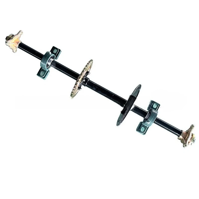 Homemade ATV kart accessories, modified four-wheeler bold rear axle 82CM rear axle flange tape disc assembly