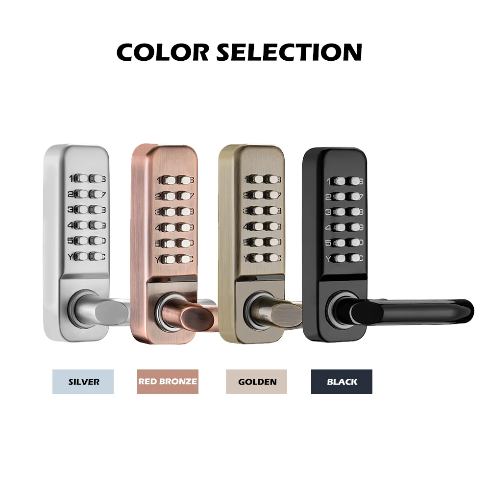 Mechanical combination door lock, suitable for steel and wood doors, zinc alloy, waterproof, outdoor use