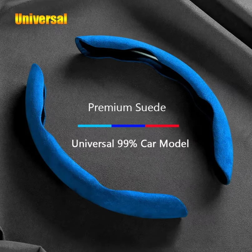 

Suede Universal 38CM Car Steering Wheel Booster Cover Non-Slip Auto Interior Steer Protector Decoration Accessories-Brown