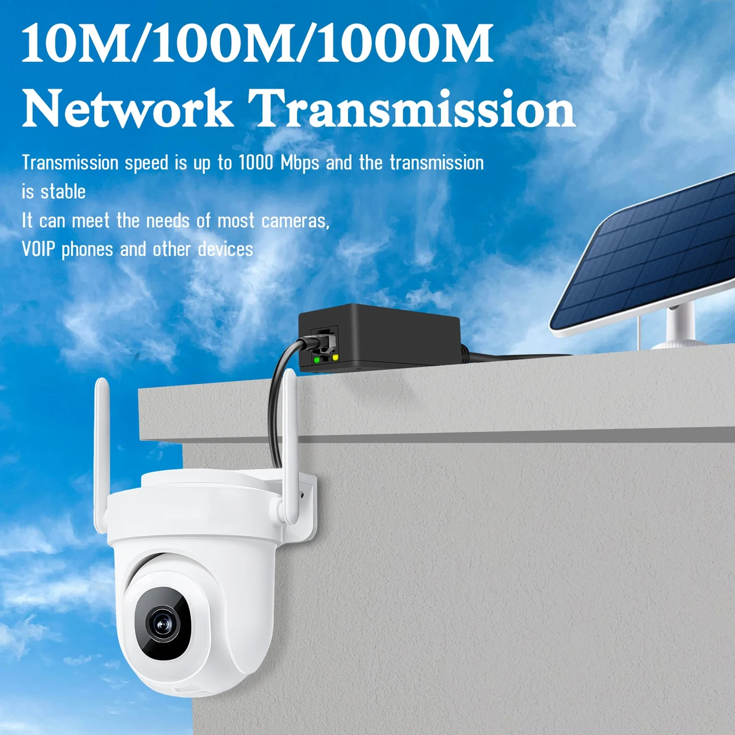 24V to 48V PoE Converter 10-30V DC Input 10W Output Gigabit PoE Injector Adapter for 802.3af Devices 12V Solar to PoE Conversion
