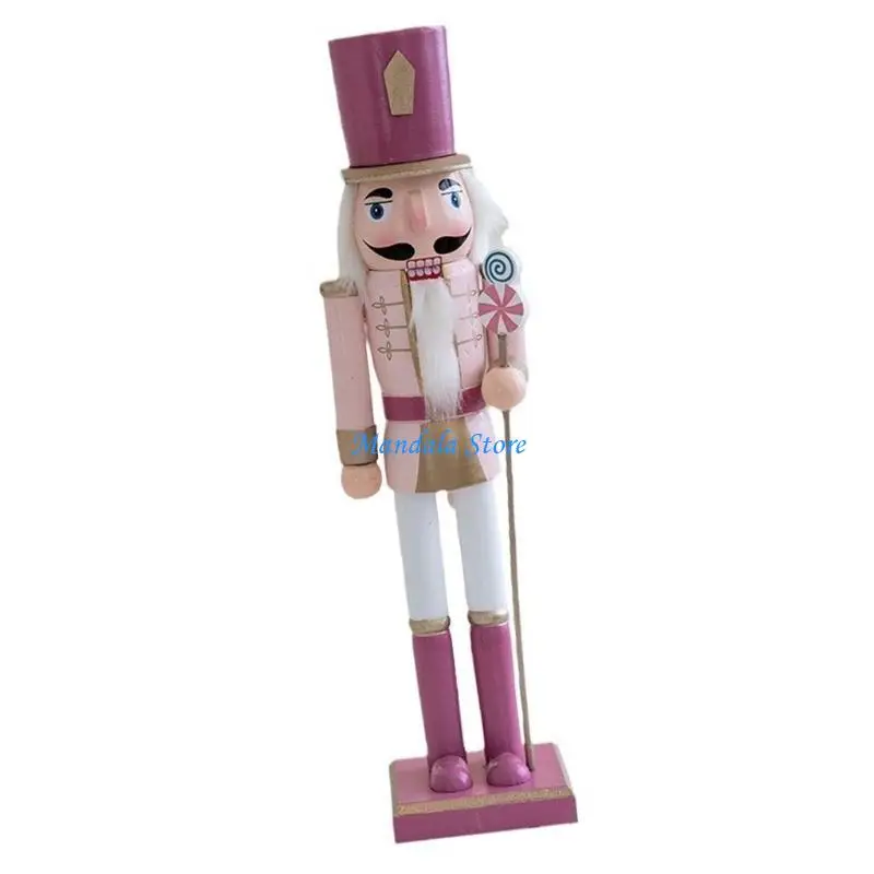 U2JC Macaron Color Nutcrackers Soldier Walnuts Puppet for Christmas Celebration