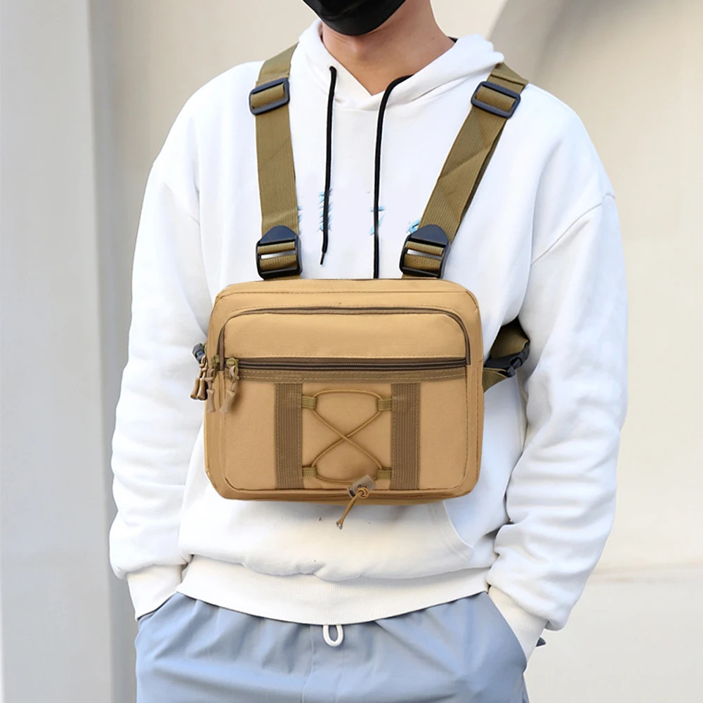 

Outdoor Cycling Chest Bag Large Capacity Multifunctional Vest Chest Bag Oxford Cloth Shoulder Bag Travel Commute Sports Backpack