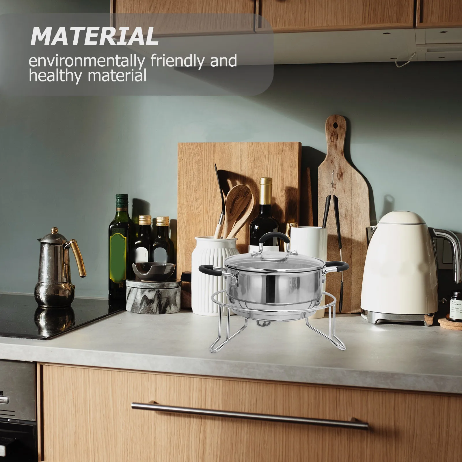 

1pcs Pot Rack Heat Resistant Metal Trivet 3-Legged Hollow Design For Kitchen Counter Protection Steam Pot Holder Round Cooling