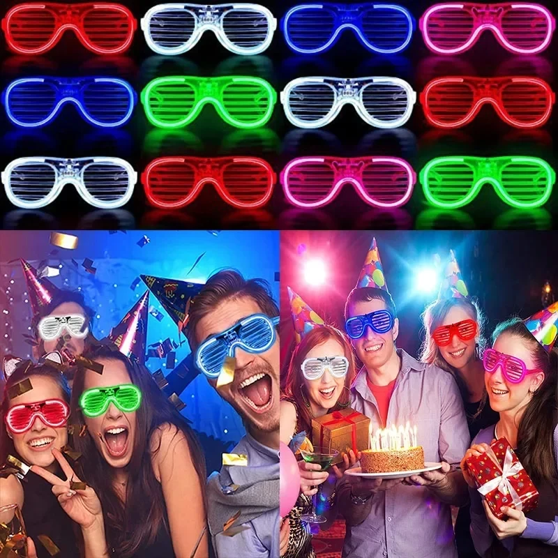 10-50 Pcs Light Up LED Glasses Bulk 6 Colors Glow Glasses Glow in The Dark Party Supplies Neon Party Favors for Kids Adults