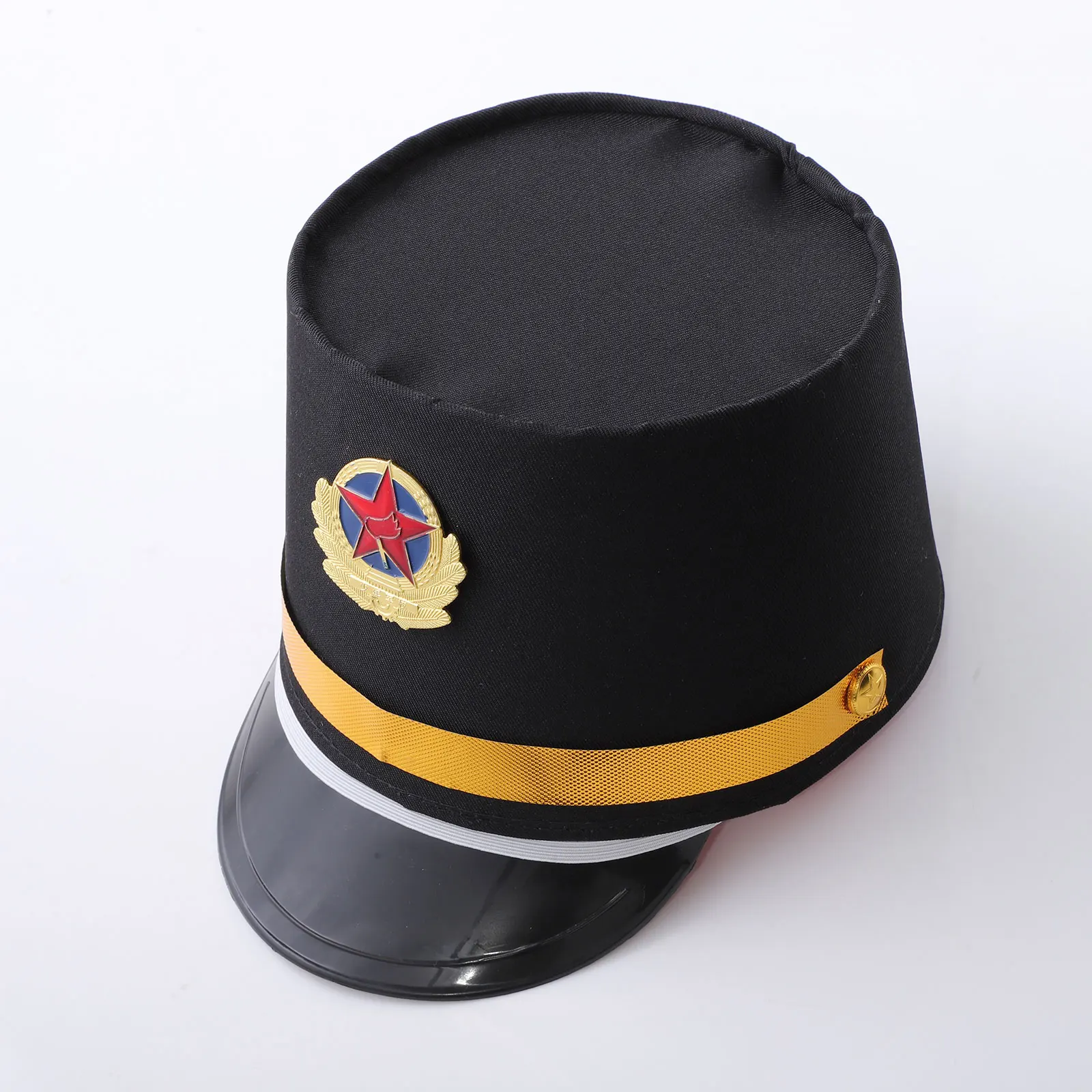 드럼 혼 유니폼 모자 밴드 모자 지휘자 공연 모자 깃털 장식 어린이 및 성인용