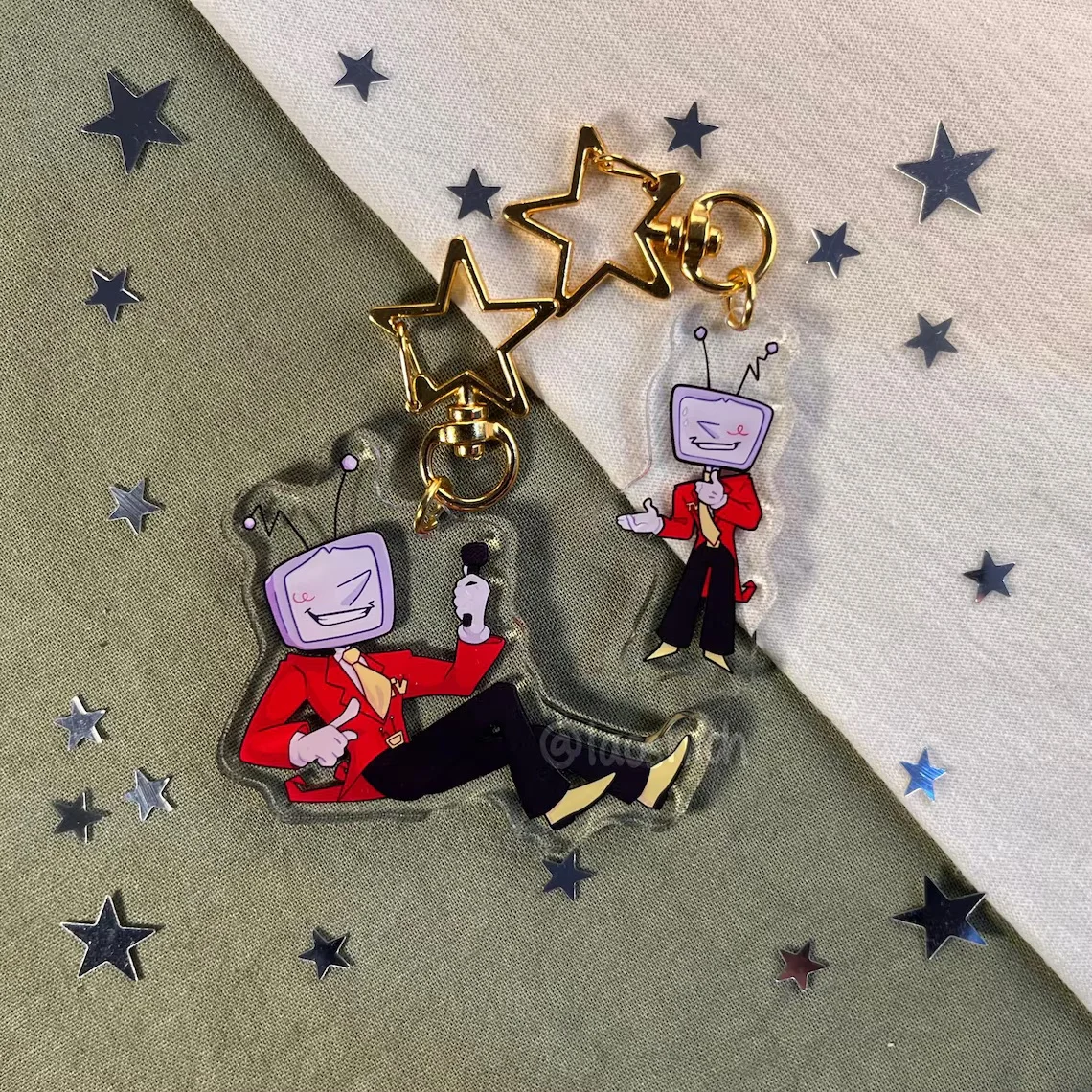 

Anime Acrylic Standees for Tenna Mettaton Acrylic Keychain Cute Cartoon Car Key Pendant Anime Game Periphery Exquisite Gift