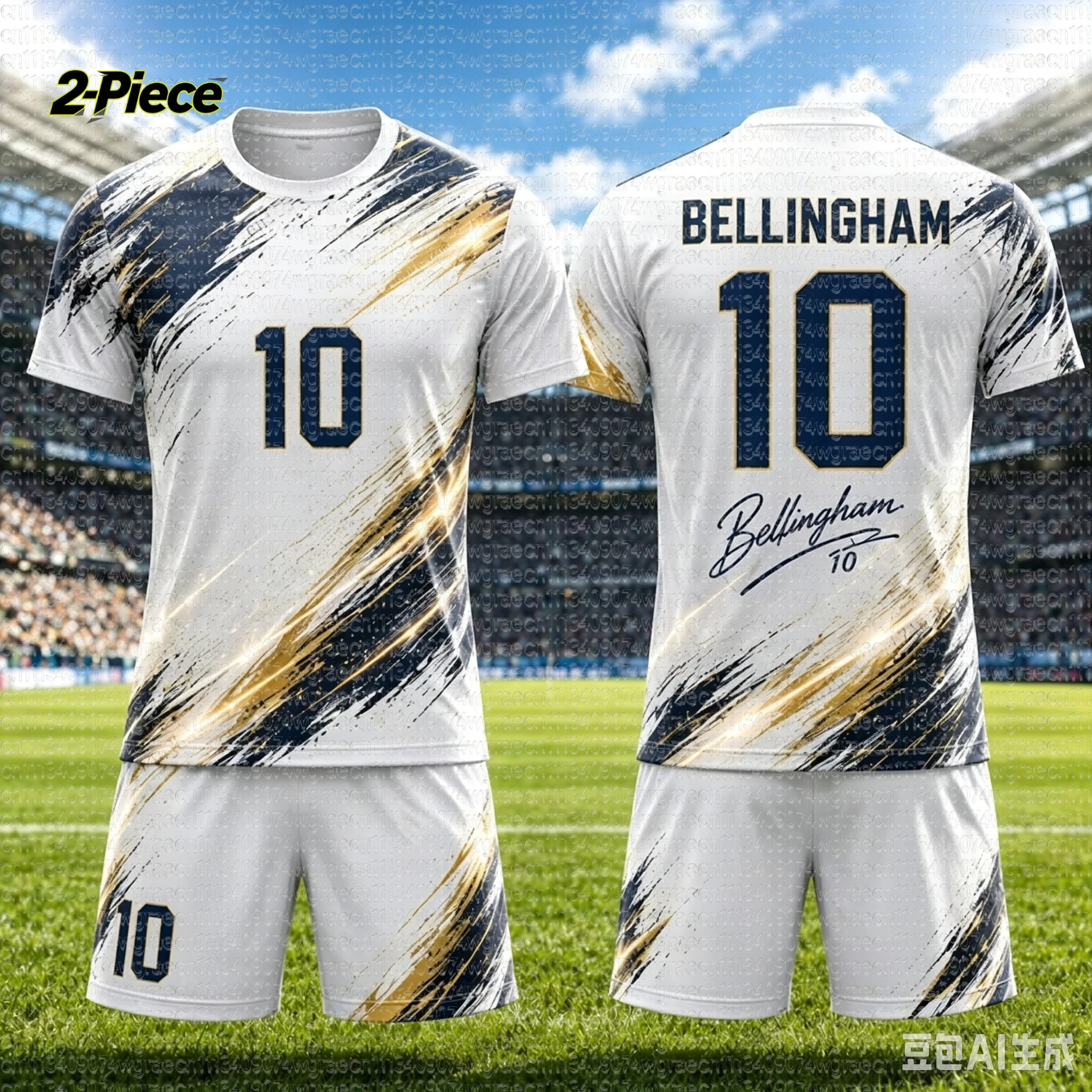 2026 Spezial-Bellingham # 10er-Set Fußballtrikot und Shorts für Damen, Herren und Kinder, England-Fan-Shirt und Shorts, 2-teiliges Set für den Sommer – Detail 7