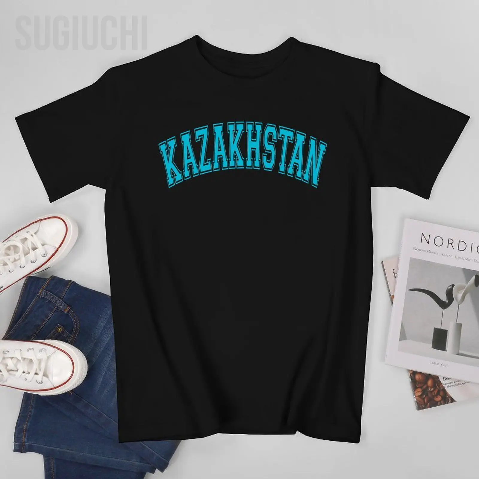 Unisex Men Classic Kazakhstan Country Kazakhstani Pride College Style Tshirt Tees T Shirts Women Boys 100% Cotton T-Shirt