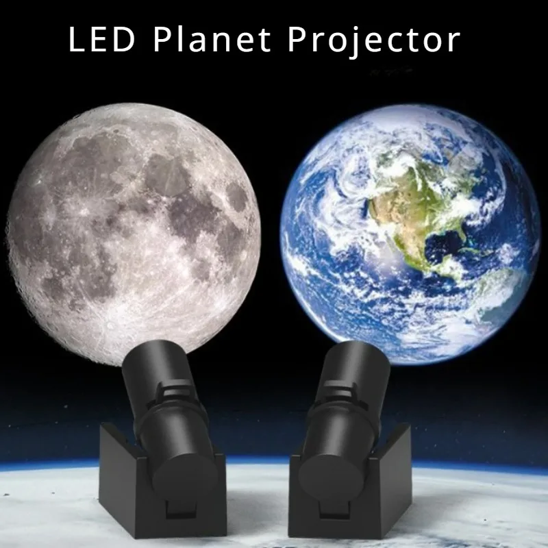 

LED Planet Projector USB Charging Night Light Planet Moon Projector Atmosphere Light Background Projection Decorative Light Gift