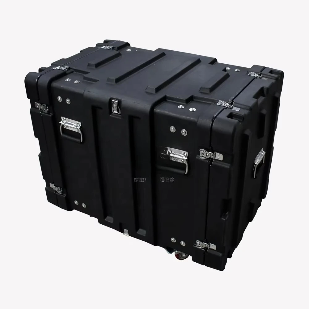 Shockproof Waterproof Dustproof Aluminum 12U Rack Mount Case with Wheels OEM ODM IP65 10-Year Warranty