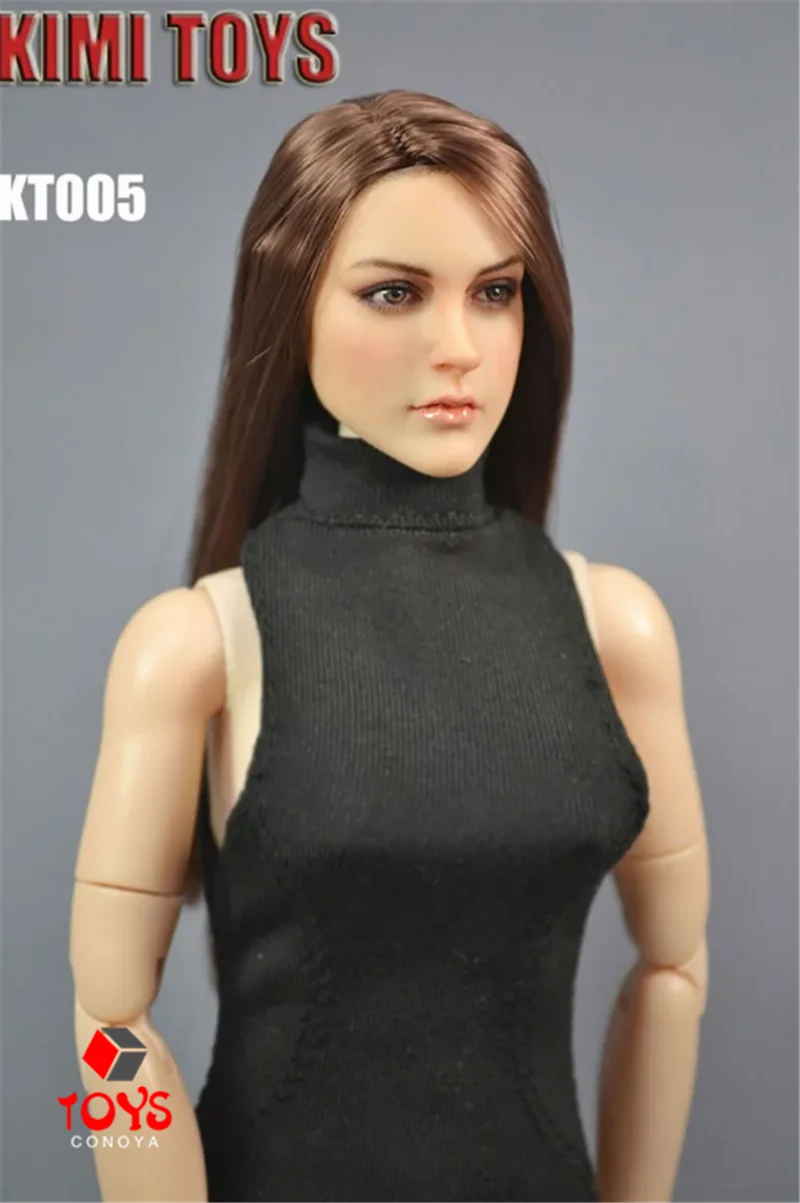 1/6 KIMI TOYS KT004 KT005 KT006 KT007 European Female Head Sculpt Suntan Skin Fit 12-inch TBLeague Phicen Action Figure