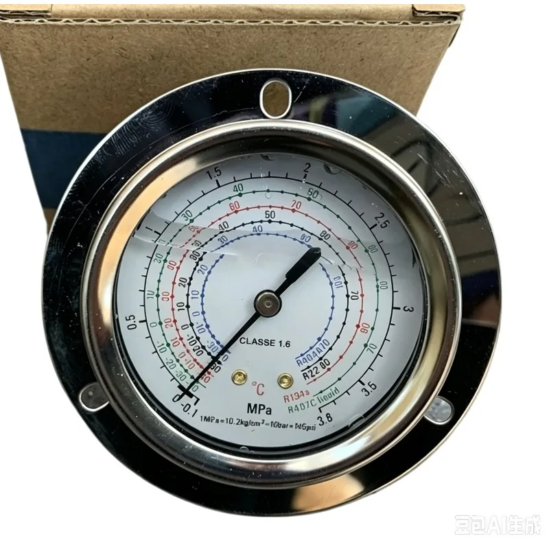 Cold Storage Refrigeration Unit High Low Pressure Gauge Shockproof Oil Filled Gauge Class1.6 Air Conditioner Refrigerant