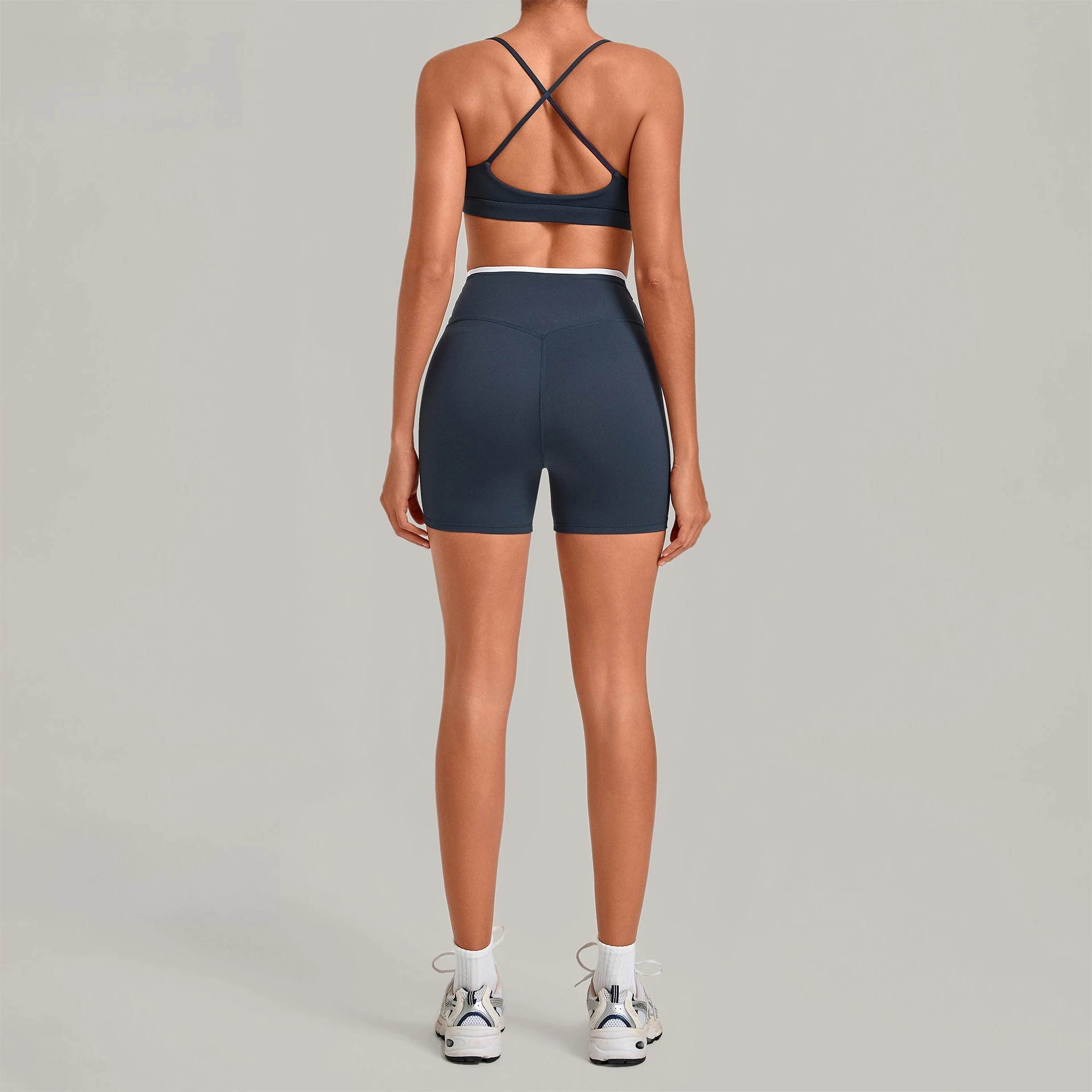 Two-piece Activewear Sets Color Block Shorts Bra Slim Fit Yoga Outfit for Women's Gym Fitness Outdoor Sports A Flattering Look