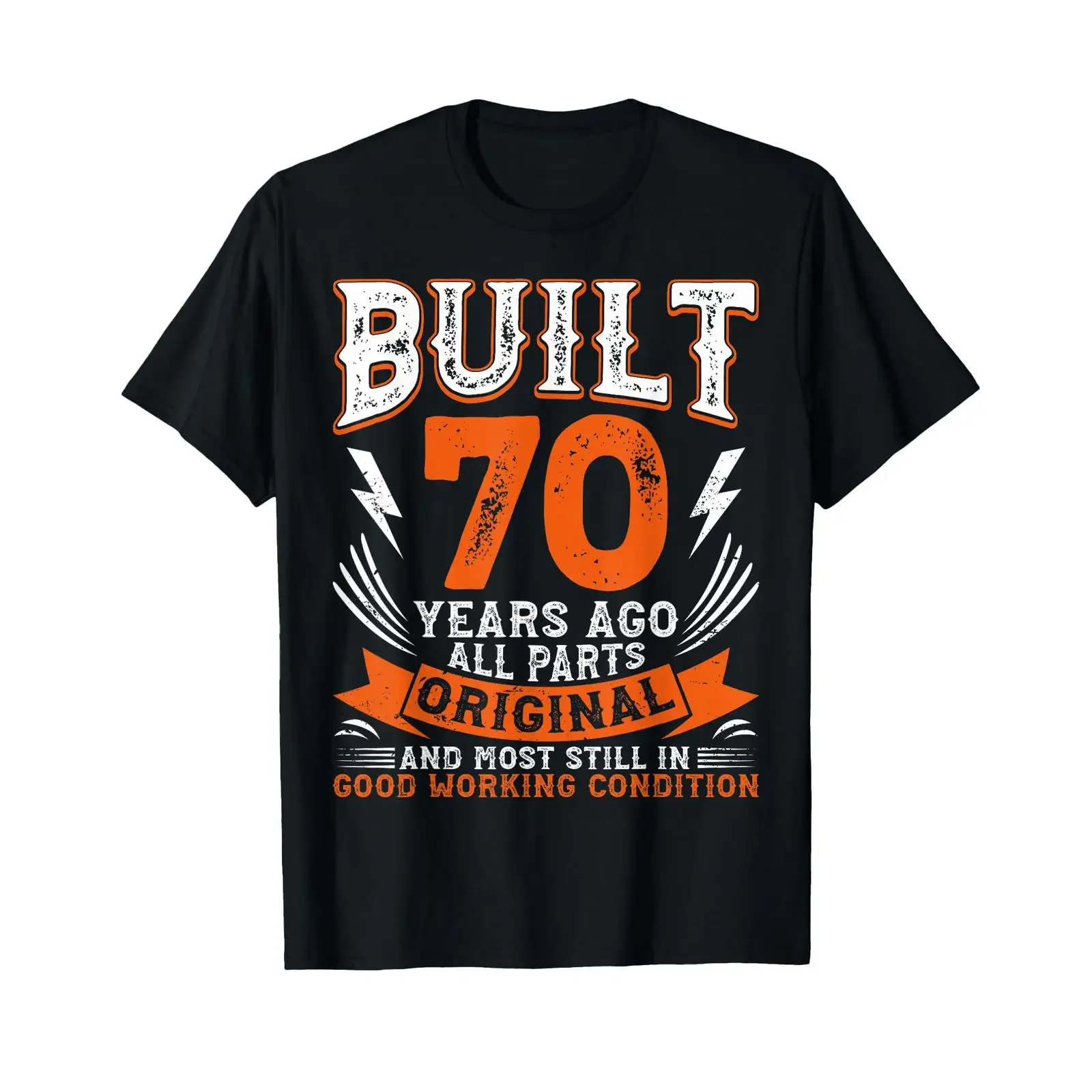 Built 70 Year Ago Funny Saying 70th Birthday Vintage T Shirt vintage Washed Versatile Stylish Slightly Soft graphic streetwear