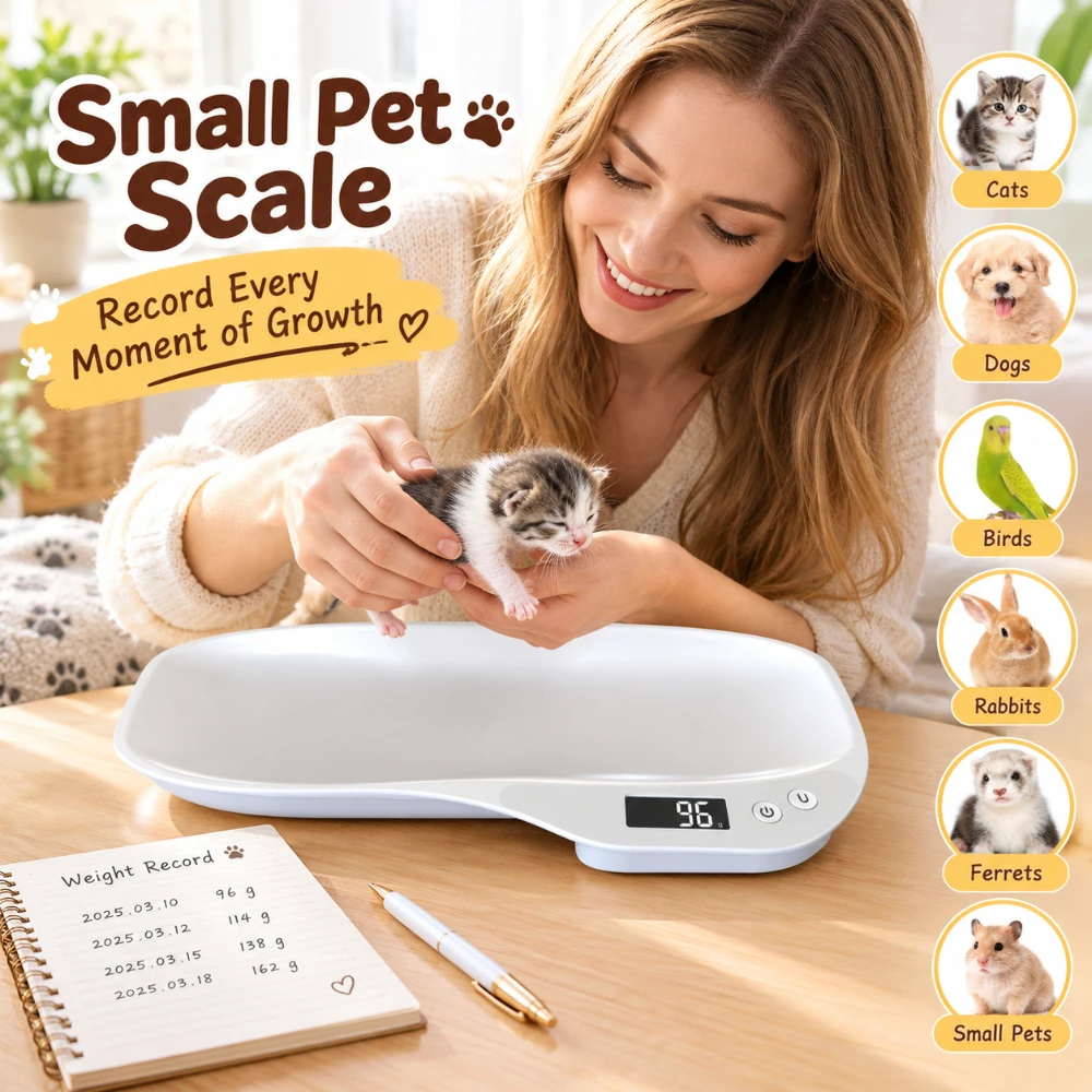 Digital Small Animal Scale with LCD Display Max 33lbs g/ml/oz/lb Units for Newborn Pets Hamster Kitten Puppy Kitchen Food Scale