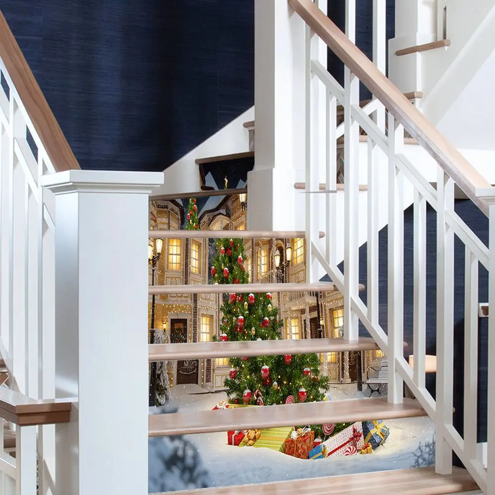 PVC Staircase Decorative Stickers Modern Wall Decals Waterproof Removable Mural For Home Interior Refreshing Design