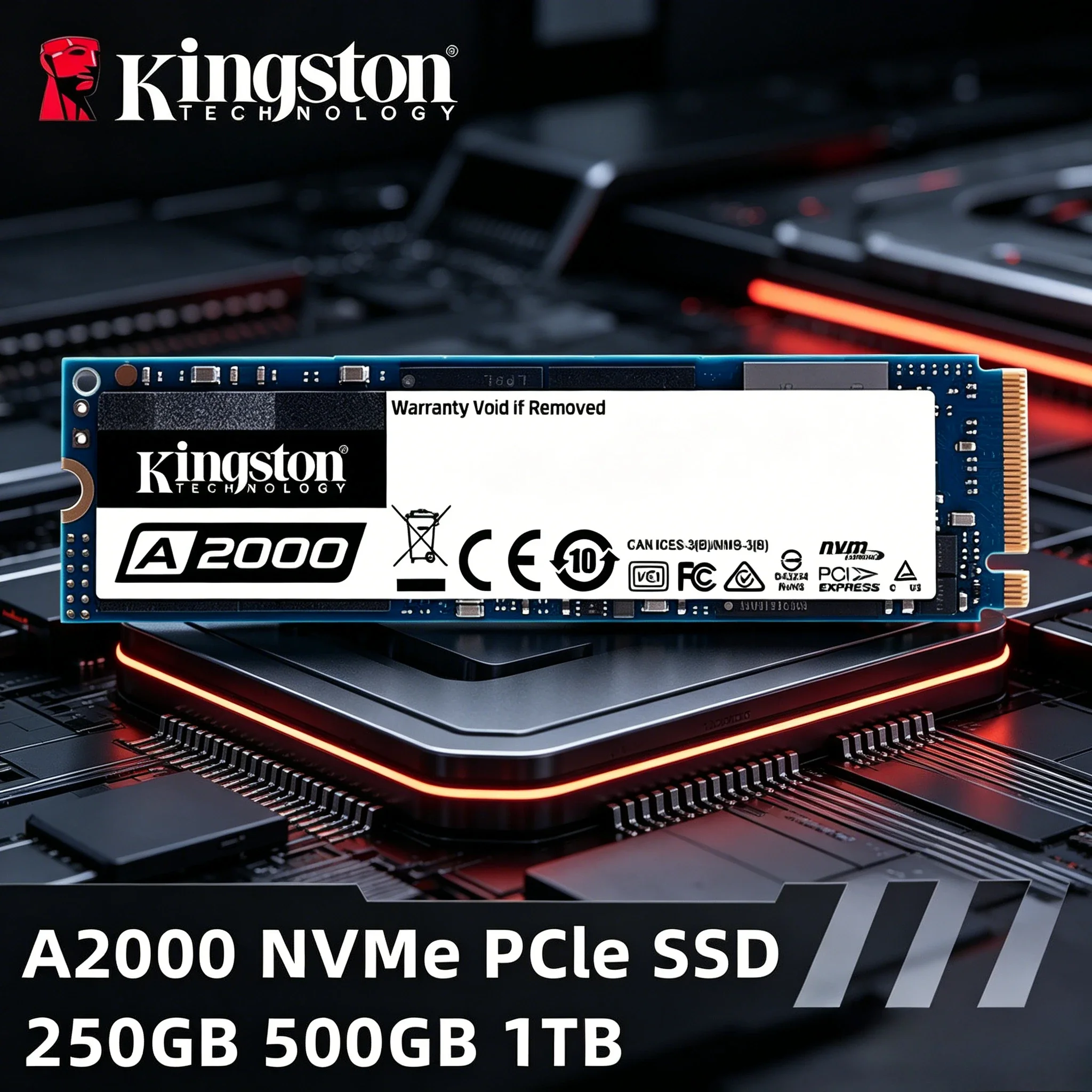 Kingston SSD A2000 NVMe PCIe M.2 2280 250GB 500GB 1TB Internal Solid State Drive Hard Disk For PC Notebook Desktop