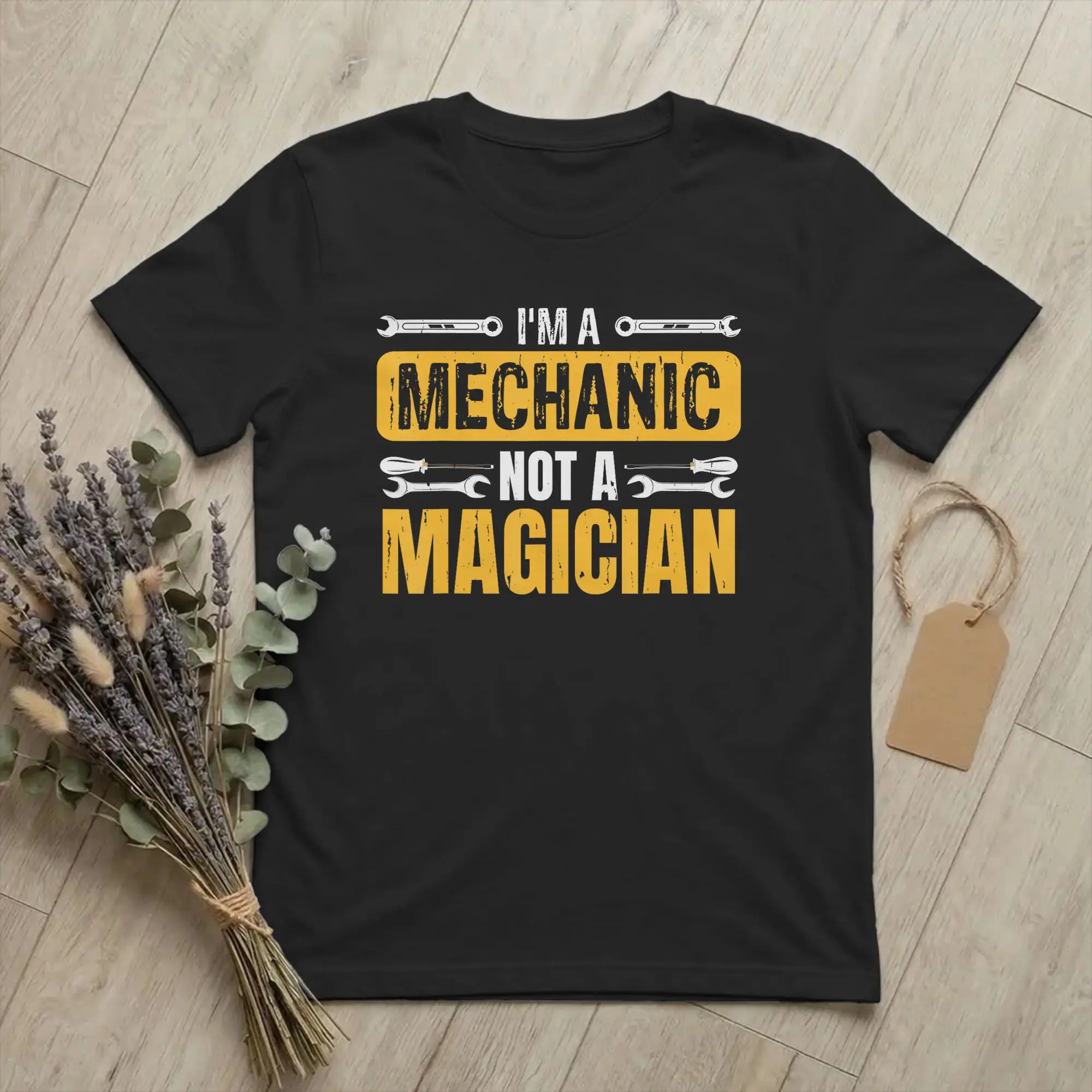 Leisure A Mechanic Not A Magician T-Shirts Men Crewneck Cotton T Shirt Humour Engineer Short Sleeve Tee Printing merchandise