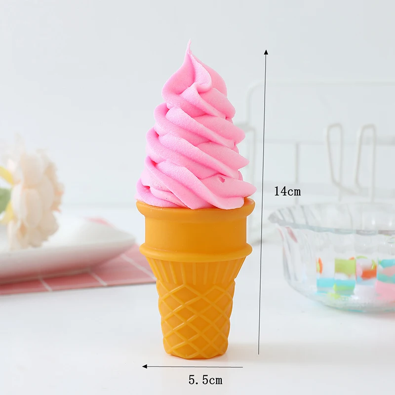 Simulation Ice Cream Model Realistic Artificial Ice Cream Cone Fake Food Dessert Shop Window Display Model Photo Props Kids Toy