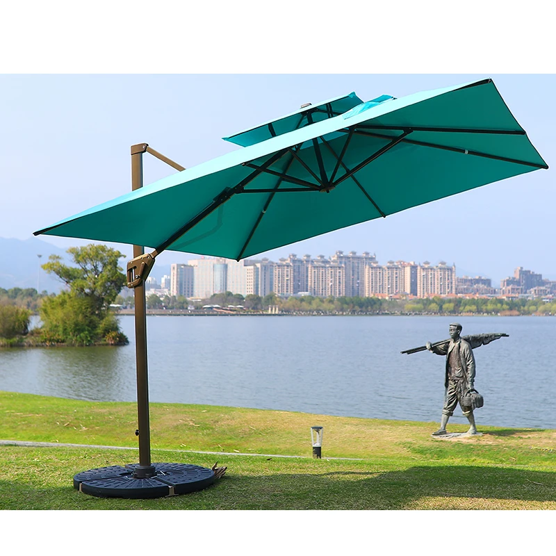 Outdoor square Parasol Umbrella Metal Frame Vintage Pool Umbrellas