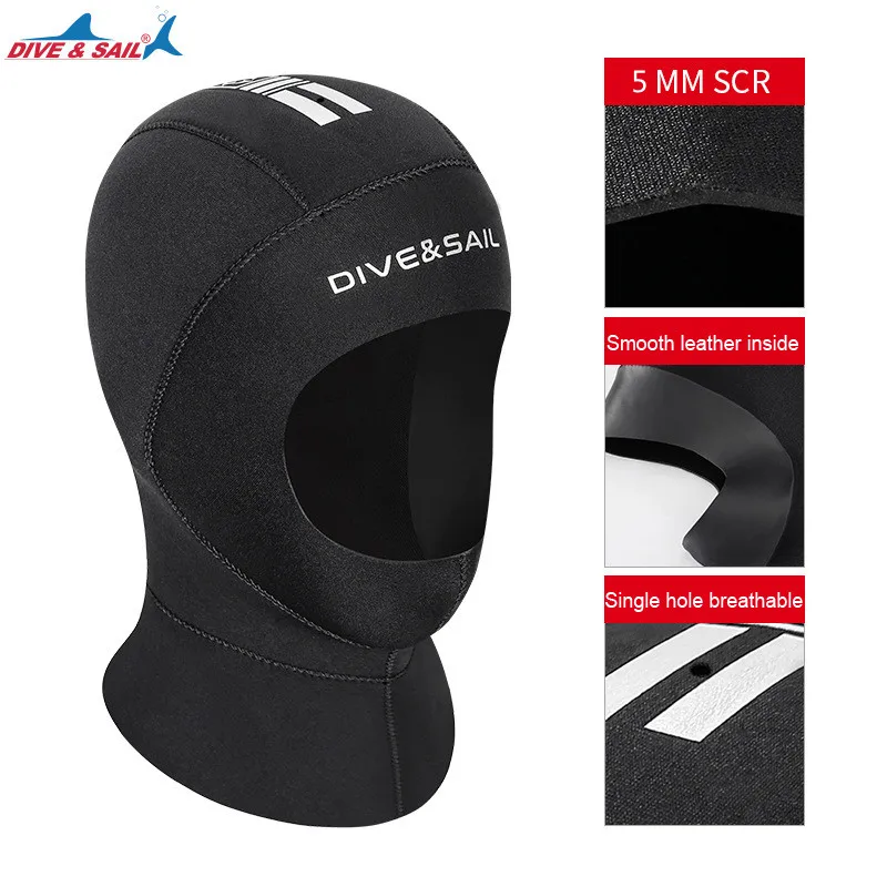 Cuffia da nuoto in Neoprene da 3mm/5mm spessa protezione dal freddo caldo surf Scuba Snorkeling cuffia da immersione con attrezzatura per immersioni a spalla