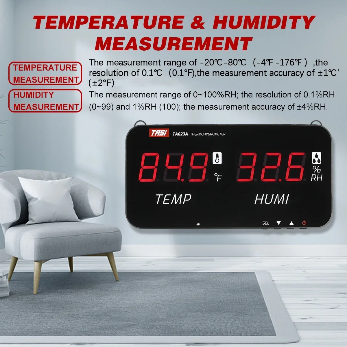 Digital Thermometer Hygrometer Industrial Household Thermo-hygrometer Indoor Outdoor Temperature Gauge Humidity Tester