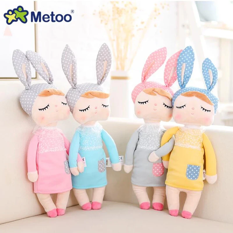 Metoo Doll Kids Toys Classic Dream Grey Angela Stuffed Rabbit Plush Sleeping Toys For Newborn Baby Girls Christmas Birthday Gift