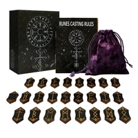 Set of Runes Tarot Cards Magicals Symbol for Divination and Decoration, Includes 24Pieces Storage Bag