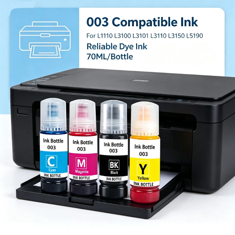 For Epson L1110 L1210 L1216 L1250 L1256 L3100 L3101 L3106 L3110 L3210 L3150 L3250 L5190 Compatible Dye Ink 003 Printer