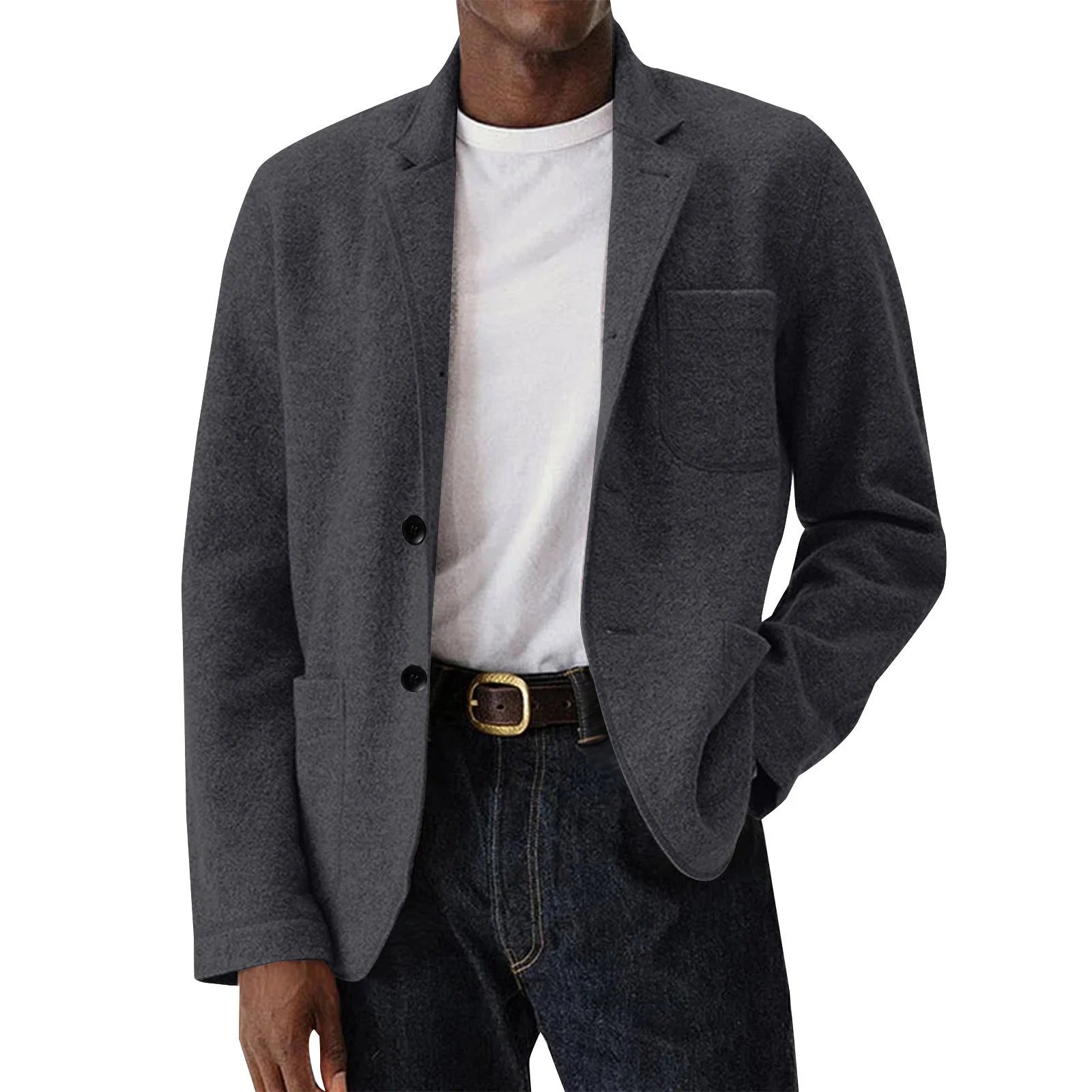 Hommes décontracté couleur Pure laine Jaet 2025 automne hiver Faion polyvalent Long manteau Sve pour hommes d'âge moyen et jeunes