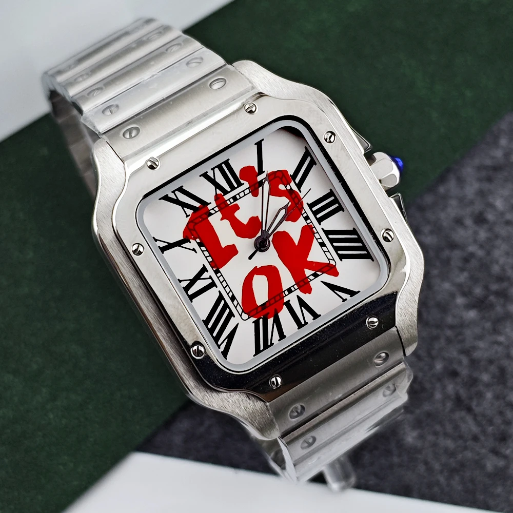 Zegarek NH35 czas to pieniądz zegarek 38mm ze stali nierdzewnej zegarek z własnym logo odpowiedni do mechanizmu NH35