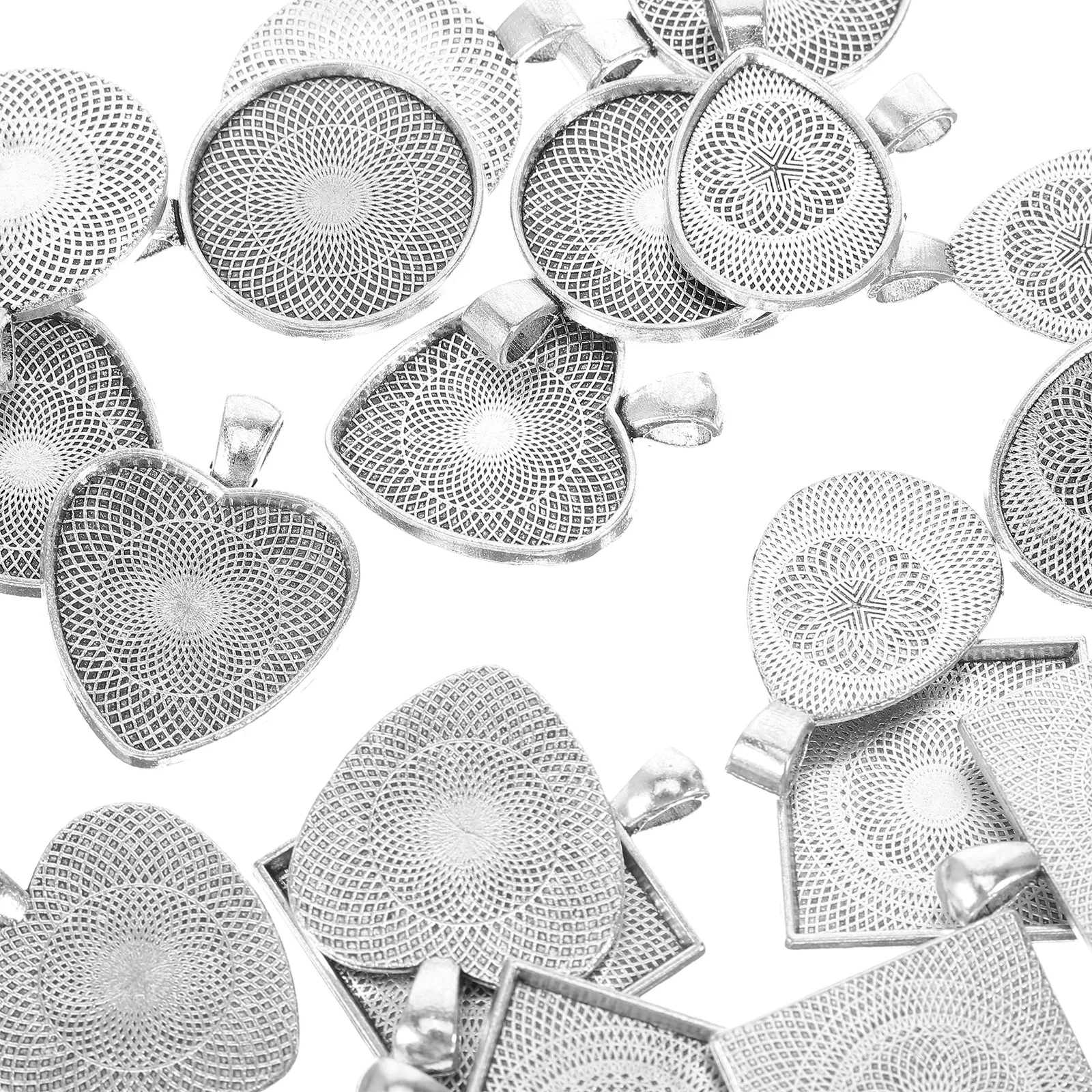 

24Sets Gemstone Patches Metal Trays for Wide Applications in DIY Jewelry and Custom Designs Time Salver