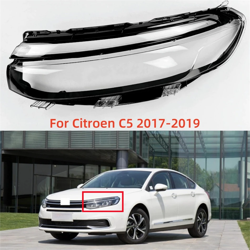 Para Citroen C5 2017 2018 2019 artículos faros de coche luces de vidrio transparente Anti-UV y antienvejecimiento