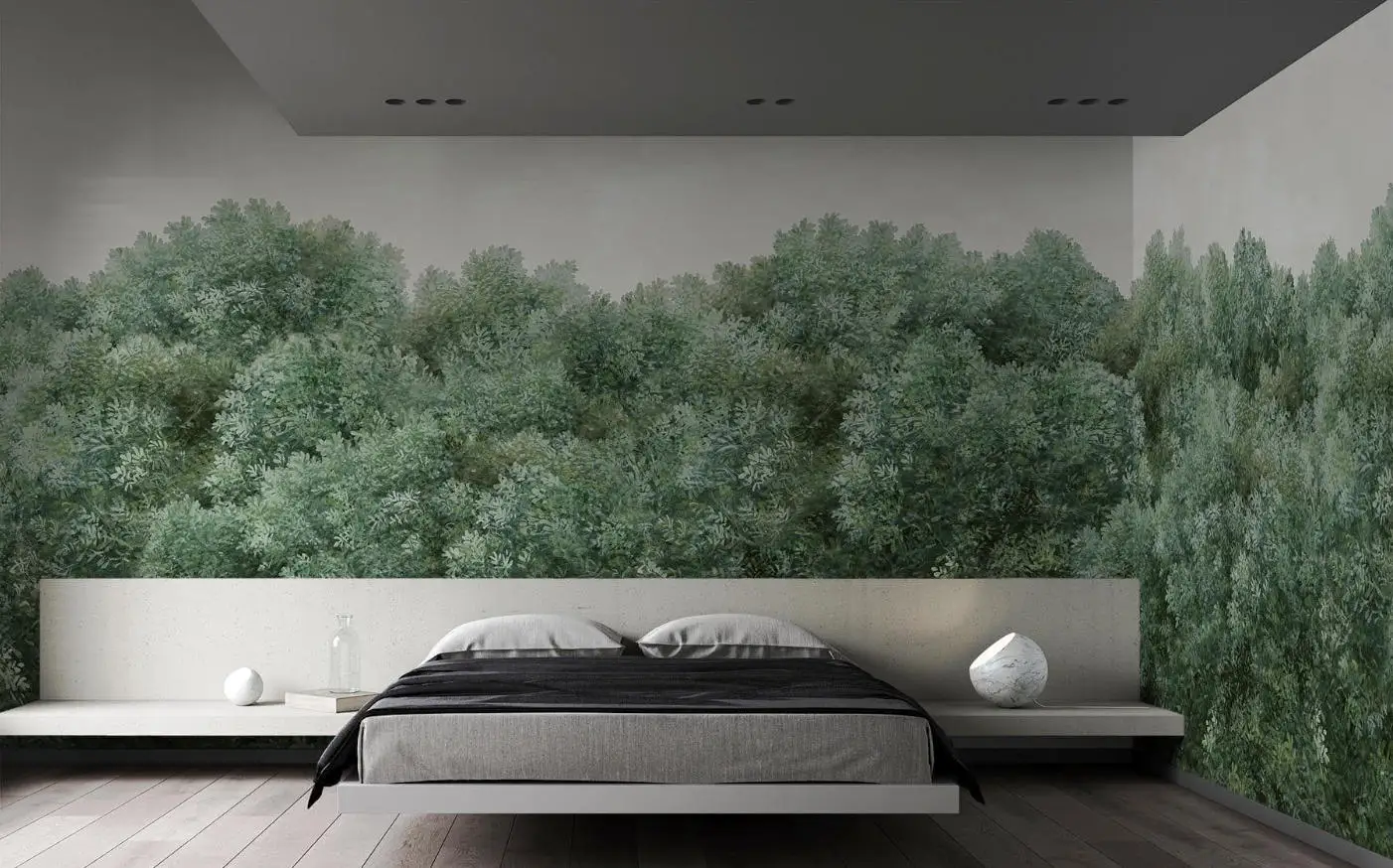 Custom Mural Wallpaper Nordic Cream Plants Forest Trees Art painting Living Room Bedroom Sofa Background Decorative 3d wallpaper
