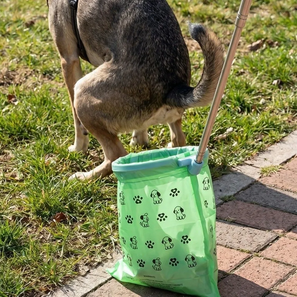 Retractable Dog Poop Scooper Long Handle Non-Contact Dog Poop Catcher Scalable Foldable Pet Waste Cleaner Pet Cleanup