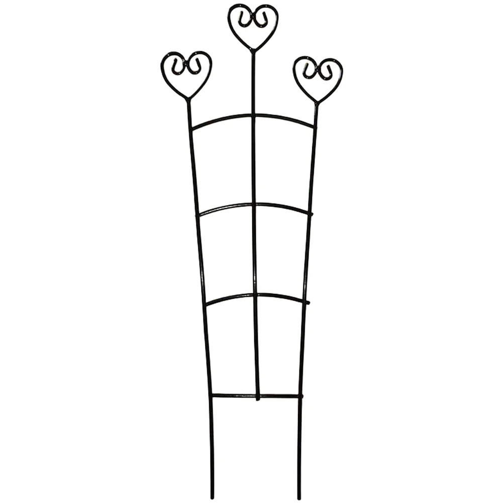 3pcs Plant Trellis Black Iron Heart Design For Climbing Support Frame for Vines Trailing Plants Indoor Outdoor Modular Assembly