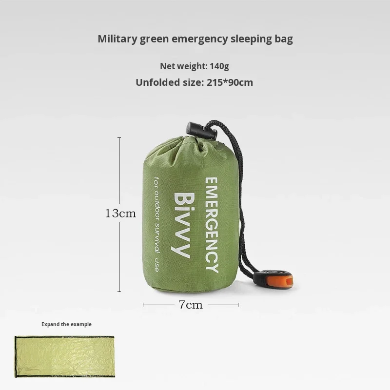 Adult PE Aluminum Film Orange Emergency Thermal Waterproof Cold Protection Disaster Relief Envelope Style Sleeping Bag