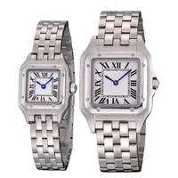 High Quality Ultrathin High Quality Quartz Watch Gold Square Dial Waterproof for Men Women Lady Girl Roman Numerals Panthere