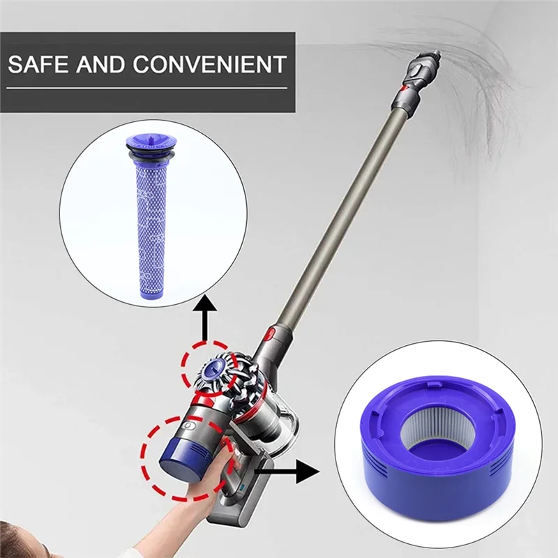 

ABFS For Dyson V7 V8 Front And Rear Washable Filters Replacement Cleaning Accessories