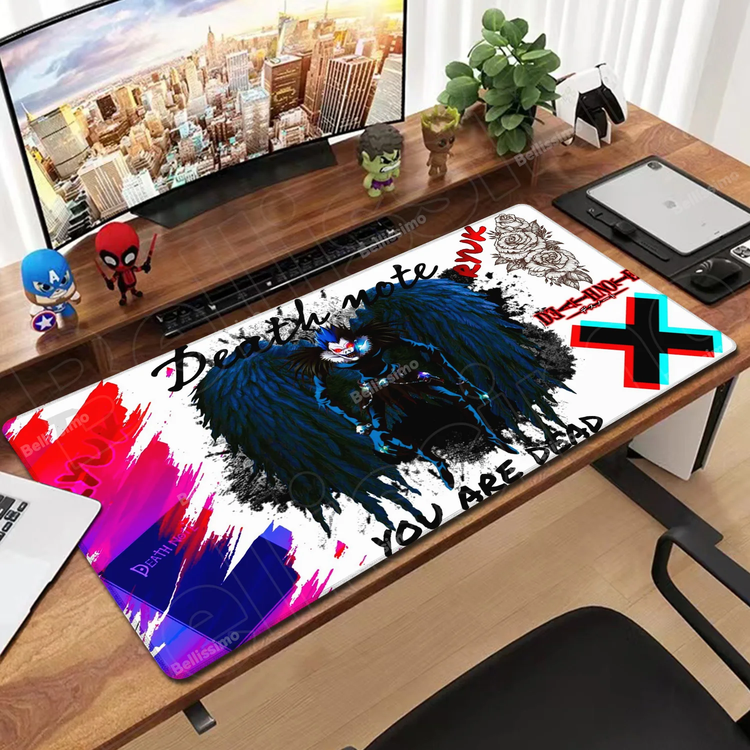 Mousepad INS Tide Large Thickened Death Note Mouse Pad Oversized Gaming Keyboard Notebook Rubber Table Mat for PC Computer Table