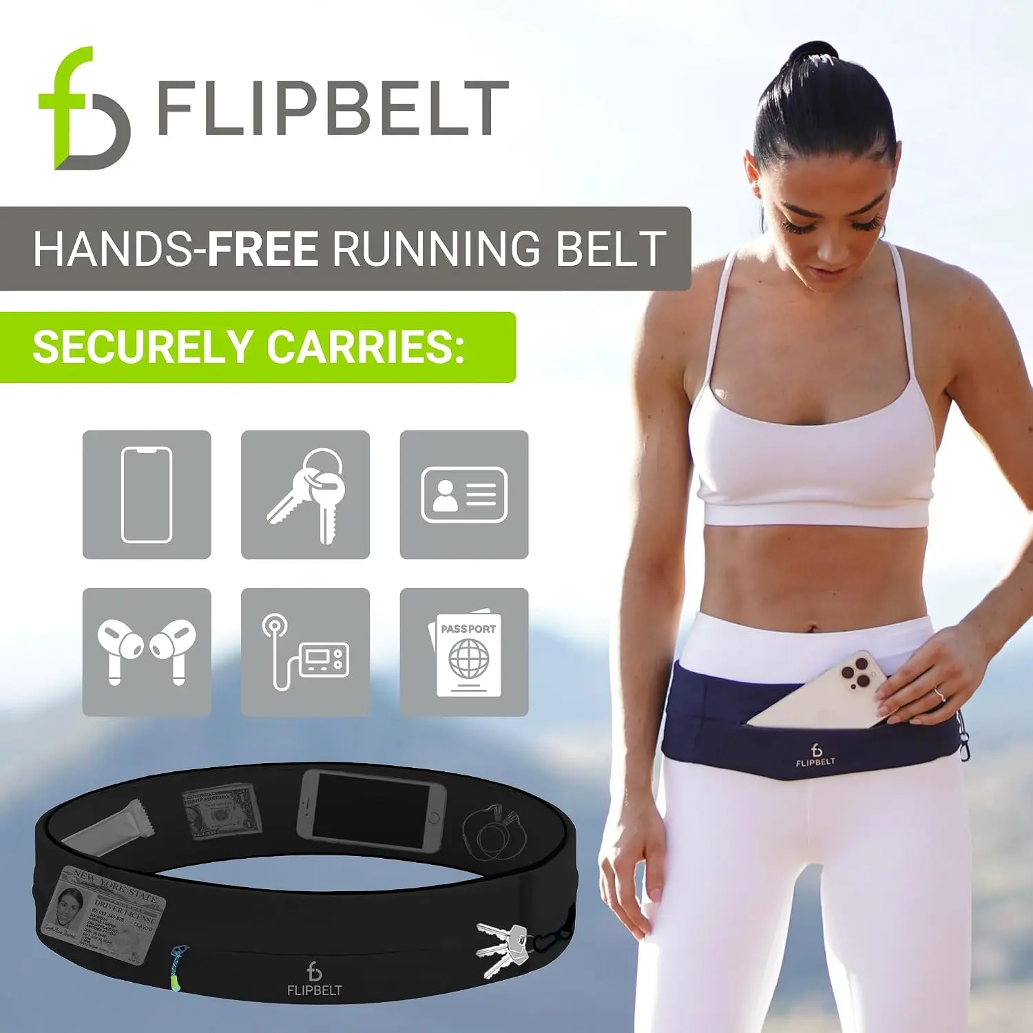 Zipper Running Belt, Waist Pack for Fitness and Running