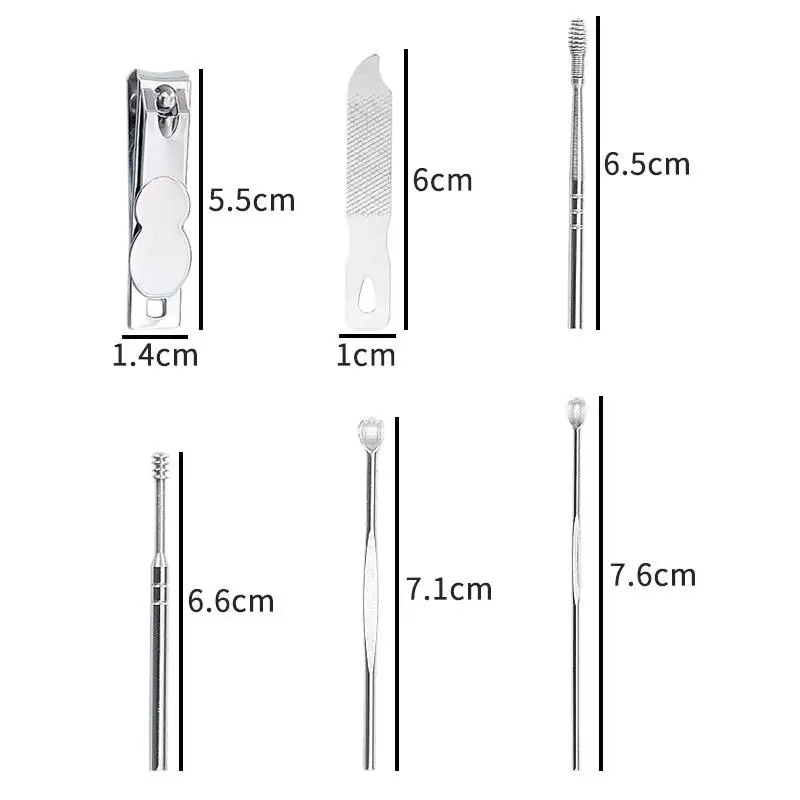 6 stks/set Rvs Nail Cutter Pedicure Schaar Met Capsule Vormige Opbergdoos Draagbare Manicure En Pedicure Tool