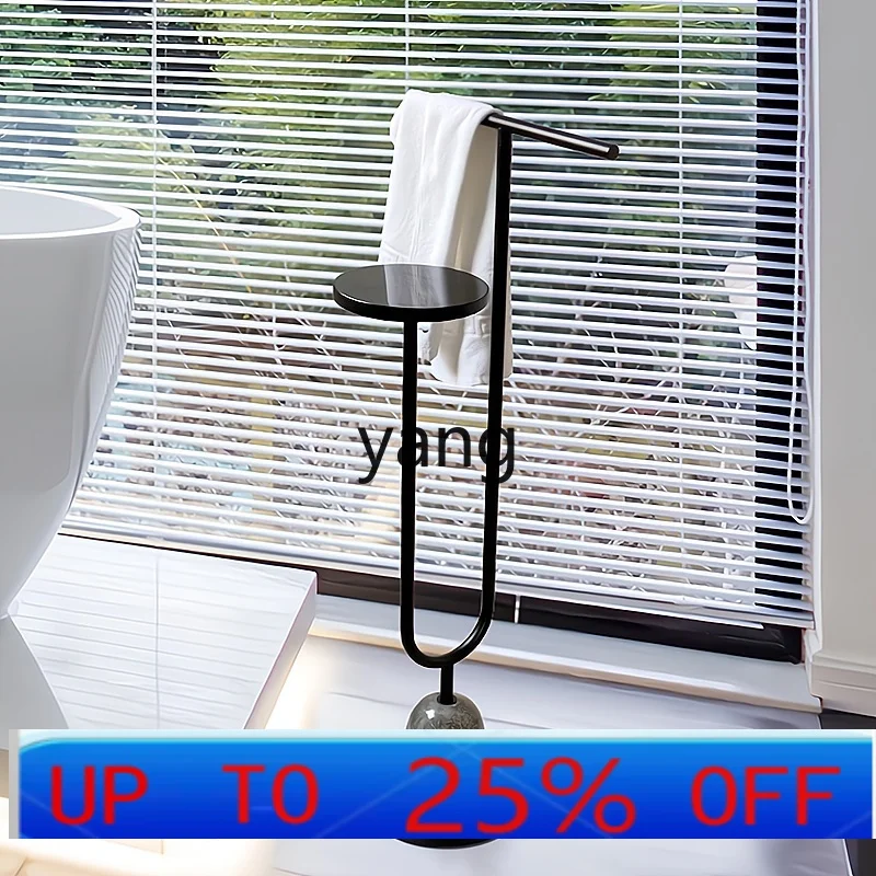 LTT marble rack floor-to-ceiling non-punching simple shower towel rack