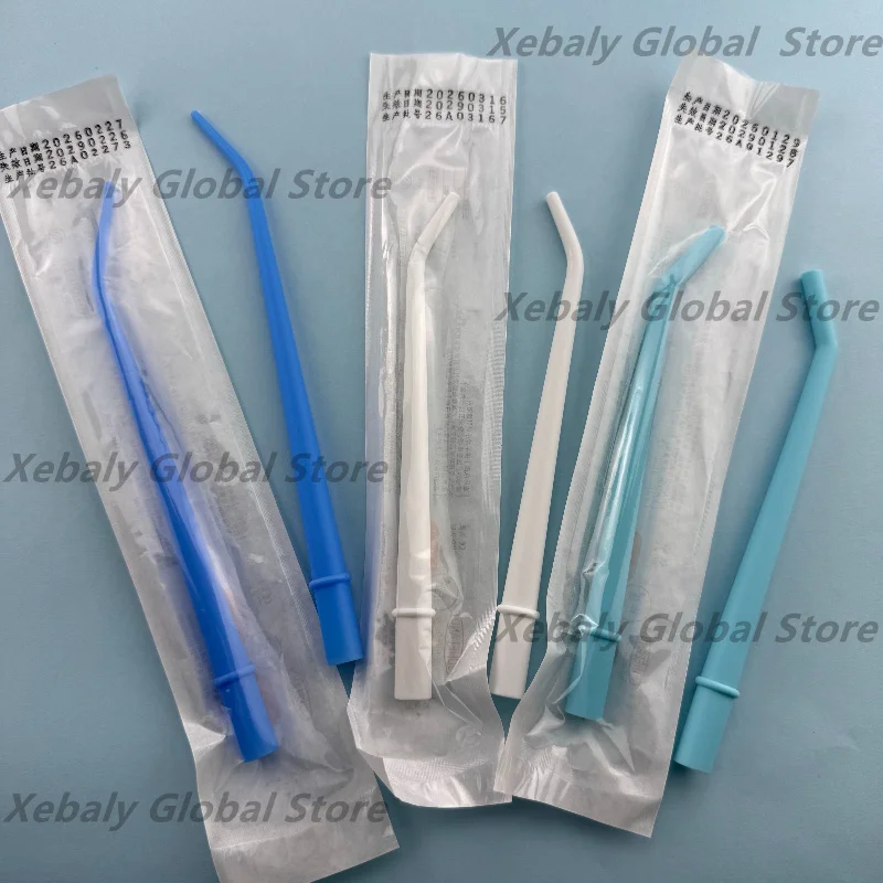

100Pcs Disposable Dental Surgical Tools Aspirator Elbow Suction Saliva Ejector Tip Tube Dental Tools