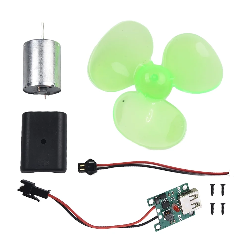 Teaching Wind Turbine Model Kit with Transparent Green For Blades Motor 24.5mm Diameter 34.2mm Height All in One Set