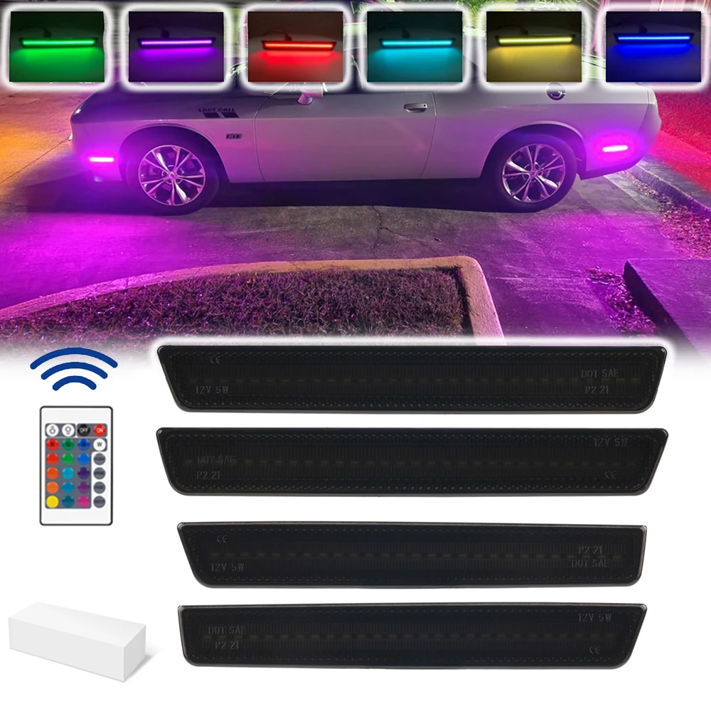 

Динамические многоцветные светодиодные RGB-индикаторы (передние, задние, боковые) для Dodge Challenger 2015-2023