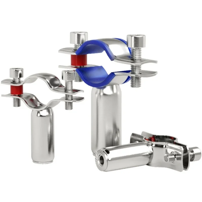 1Pcs 304 Stainless Steel PVC Locking Clamps 8mm~219mm Fixture Pipe Bracket Welding Water Pipe Fixed Clamp